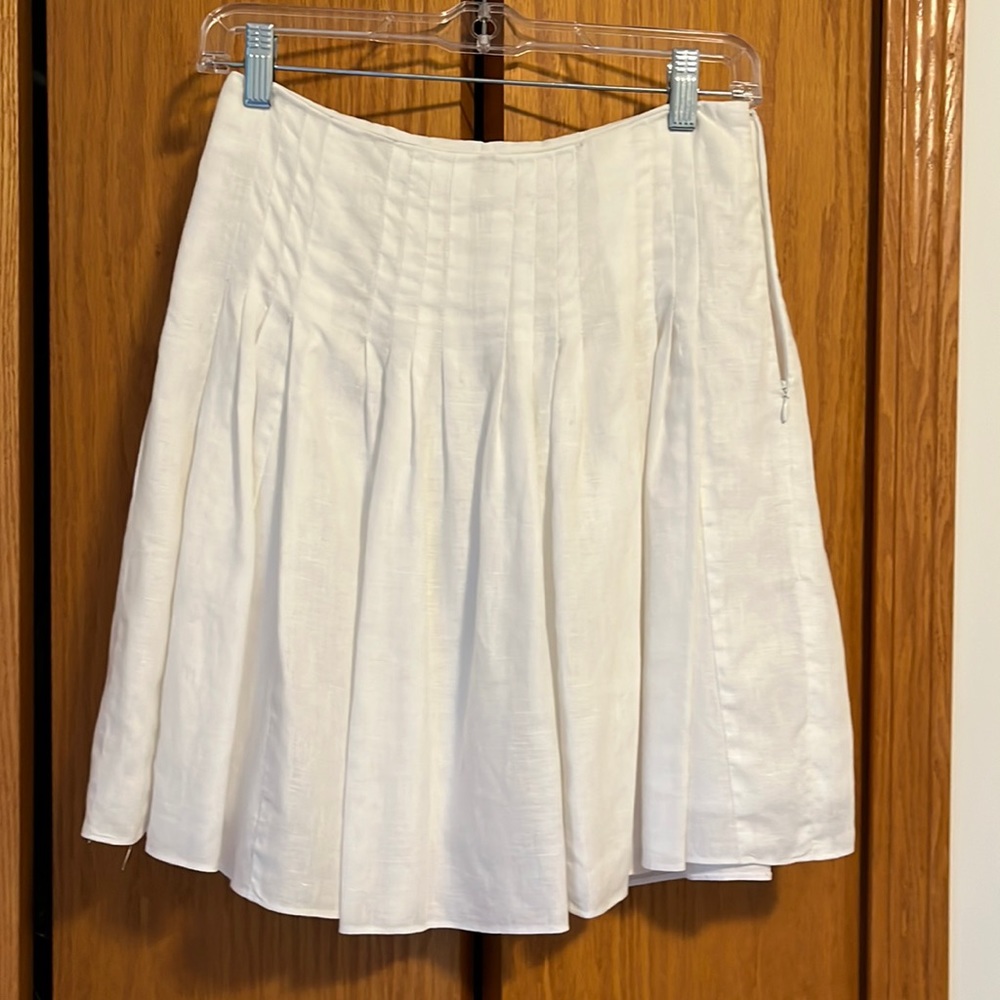 LOFT Linen Skirt White